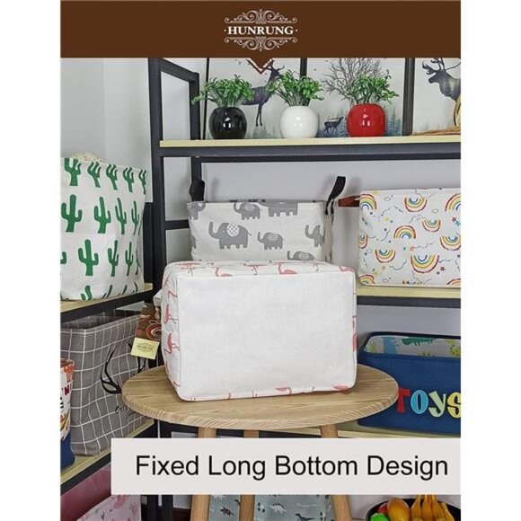 Rectangle Storage Basket Cute Canvas Organizer Bin for Pet/Children Toys, Books - Picture 6 of 8